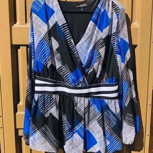Blue and White Blouse Size 14/16